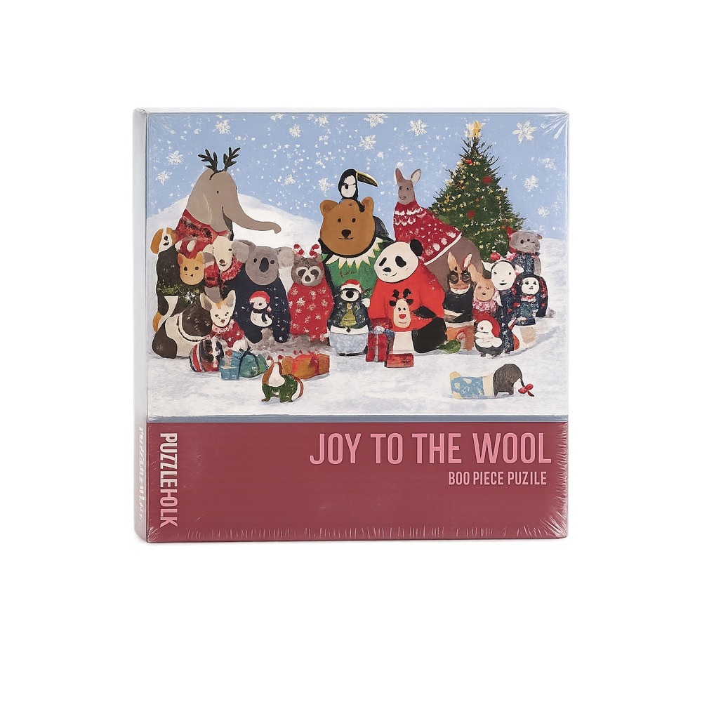 Puzzlefolk Joy to the Wool 500 Piece Jigsaw Puzzle Hanna Melin Christmas Animals